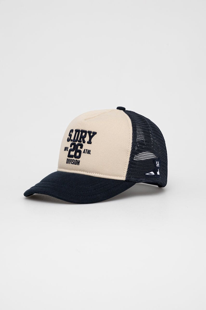 Superdry Čiapka krémová farba vzorovaná - Pepit.sk