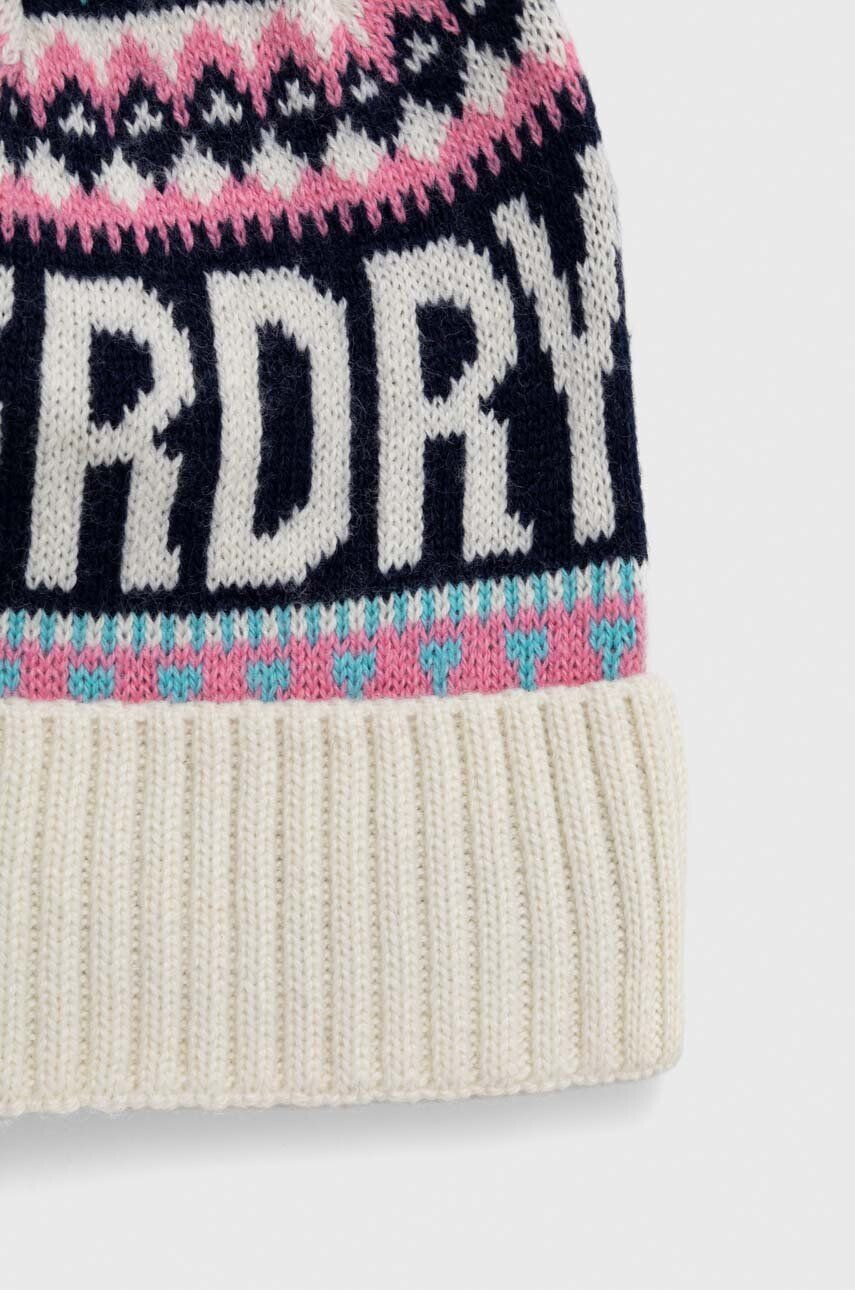 Superdry Čiapka s prímesou vlny béžová farba z tenkej pleteniny - Pepit.sk