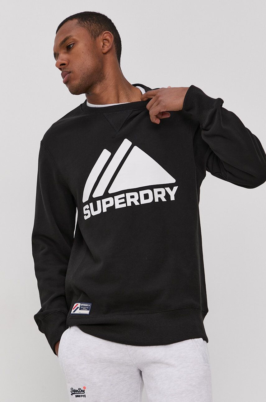 Superdry Mikina pánska čierna farba s potlačou - Pepit.sk