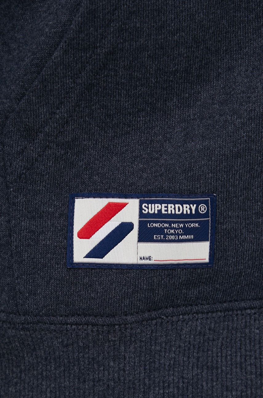 Superdry Mikina pánska tmavomodrá farba jednofarebná - Pepit.sk