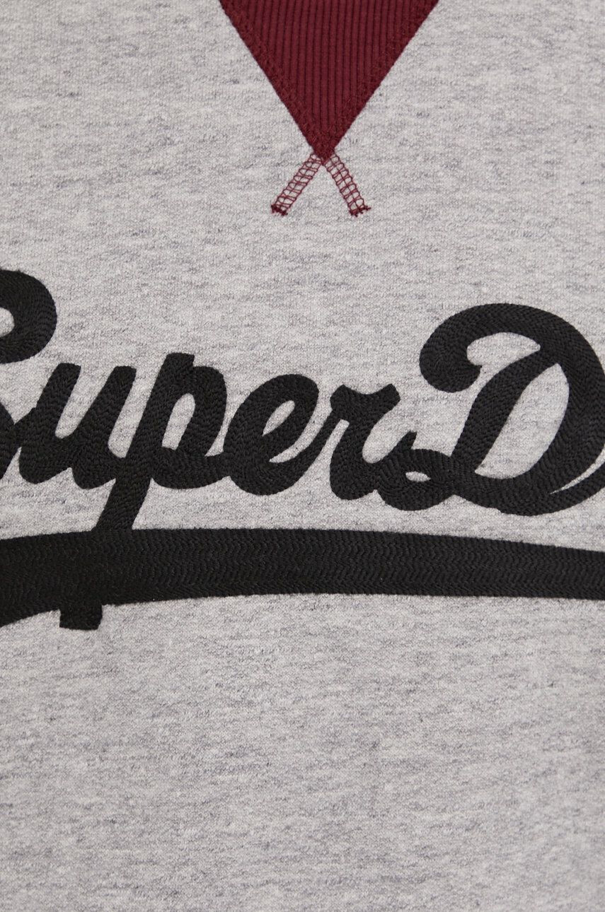 Superdry Mikina pánska šedá farba s nášivkou - Pepit.sk