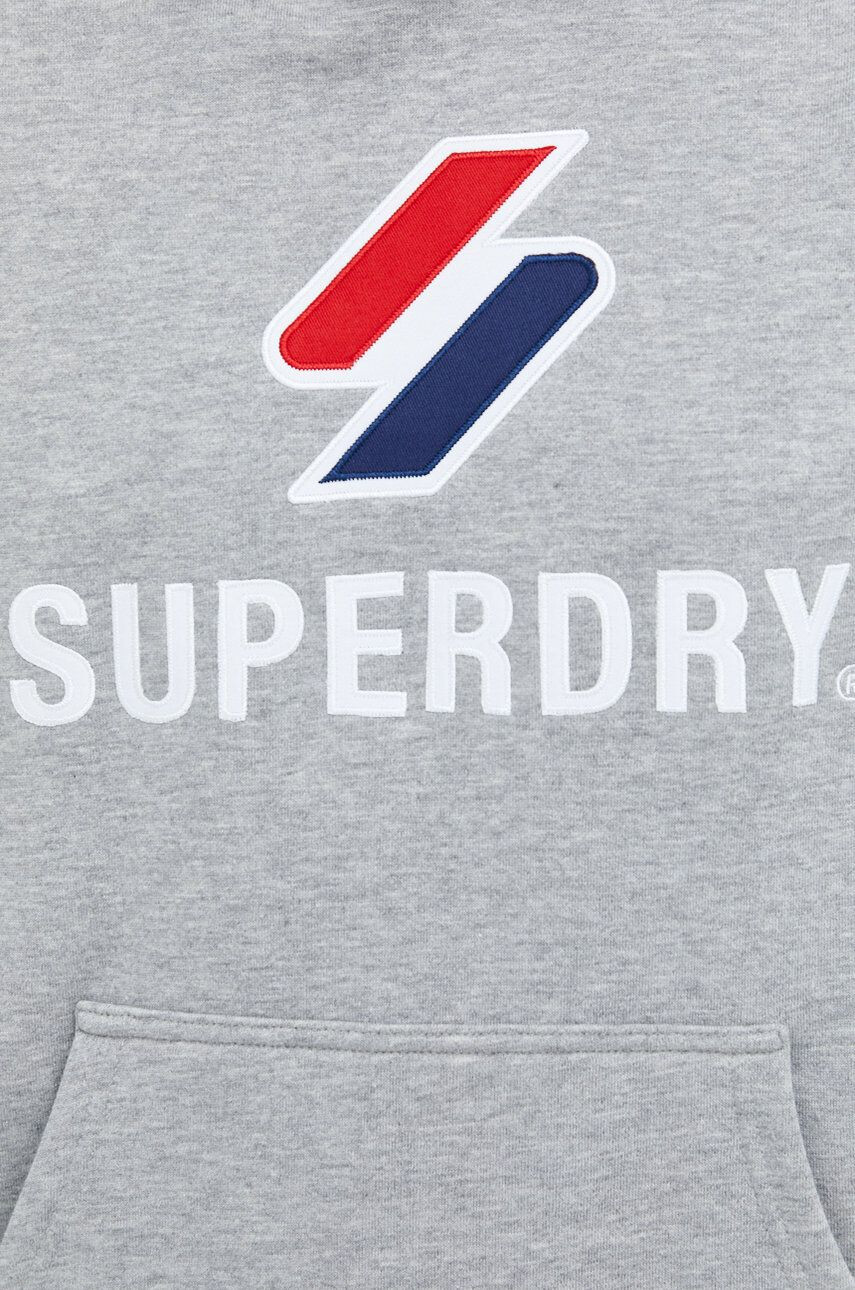 Superdry Mikina pánska šedá farba s kapucňou melanžová - Pepit.sk