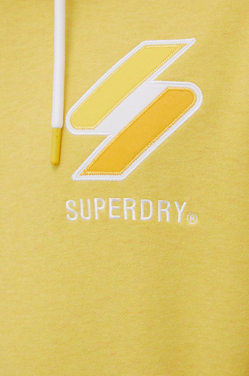 Superdry Mikina pánska žltá farba s nášivkou - Pepit.sk