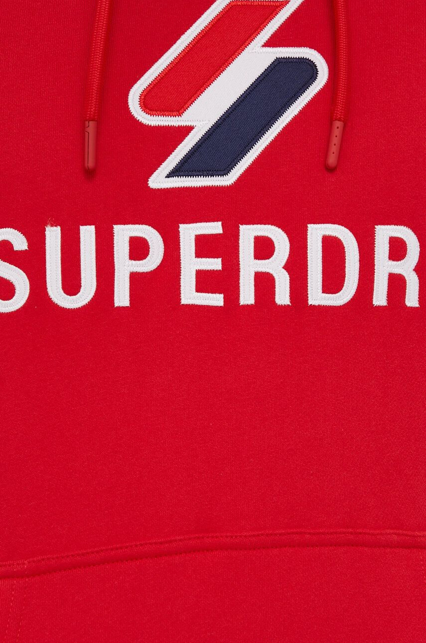 Superdry Mikina pánska červená farba s nášivkou - Pepit.sk