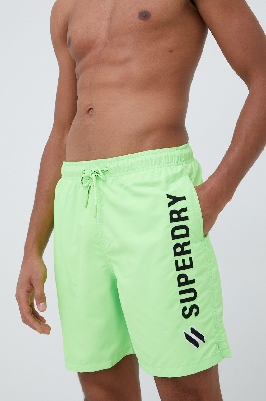 Superdry Plavkové šortky zelená farba - Pepit.sk