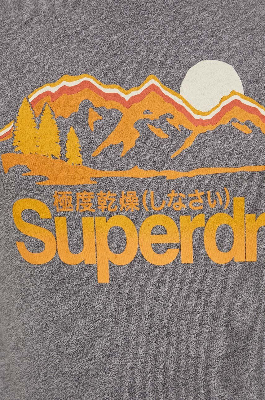 Superdry Tričko pánske šedá farba s potlačou - Pepit.sk