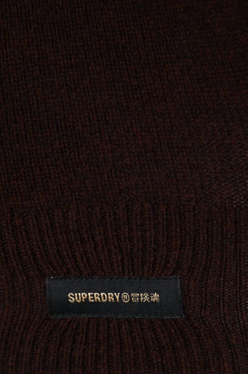 Superdry Vlnený sveter pánsky hnedá farba tenký - Pepit.sk