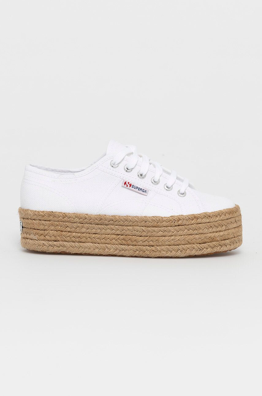 Superga Espadrilky biela farba na platforme - Pepit.sk