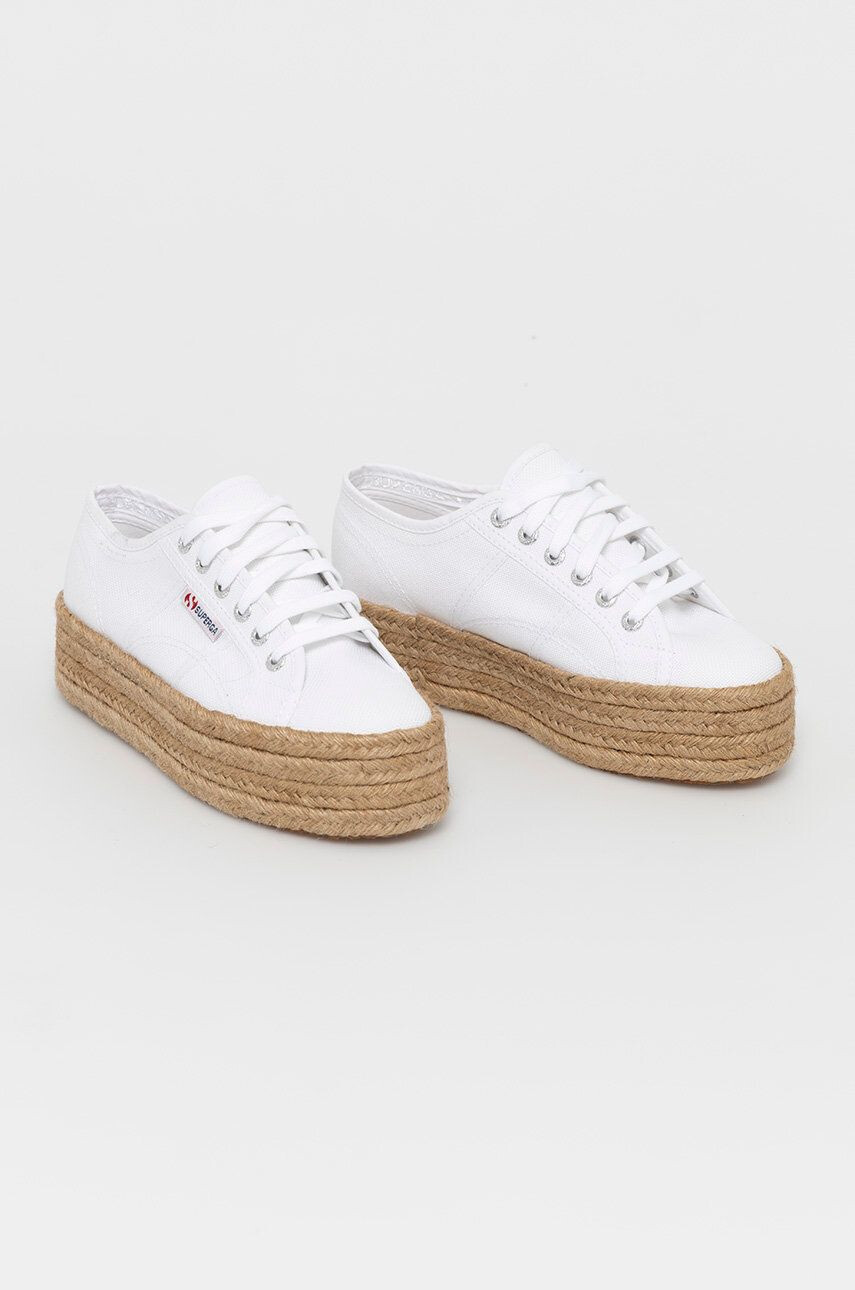 Superga Espadrilky biela farba na platforme - Pepit.sk