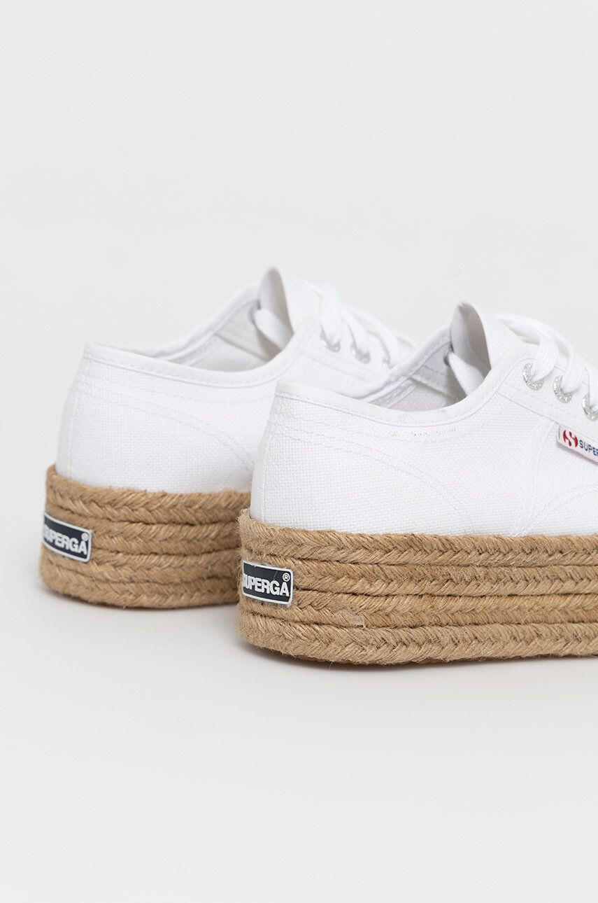 Superga Espadrilky biela farba na platforme - Pepit.sk