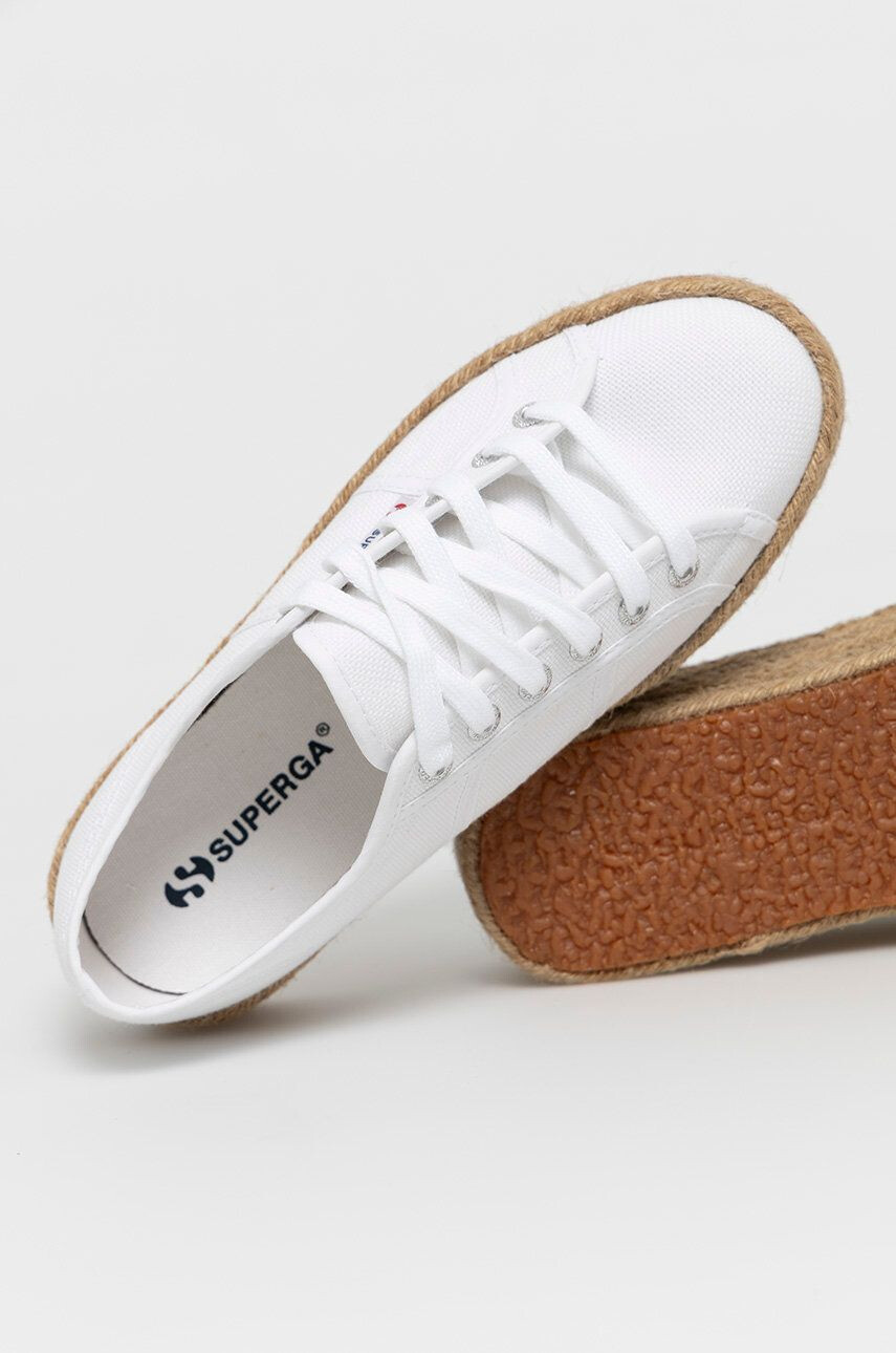 Superga Espadrilky biela farba na platforme - Pepit.sk