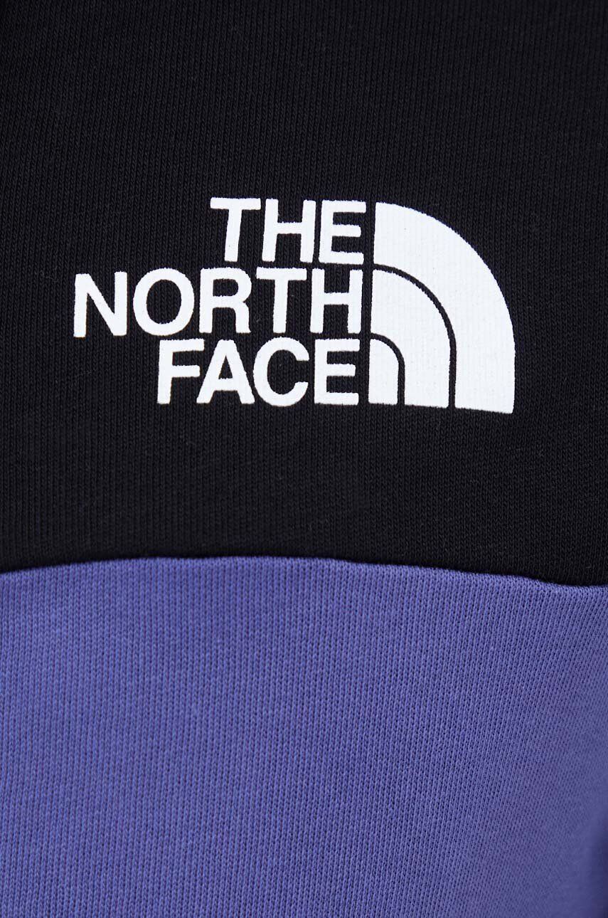 The North Face Bavlnená mikina pánska fialová farba s kapucňou vzorovaná - Pepit.sk