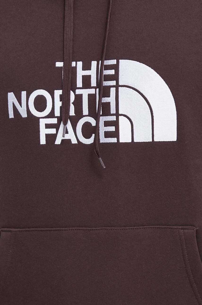 The North Face Bavlnená mikina Drew Peak Hoodie pánska hnedá farba s kapucňou s nášivkou NF00AHJYI0I1 - Pepit.sk