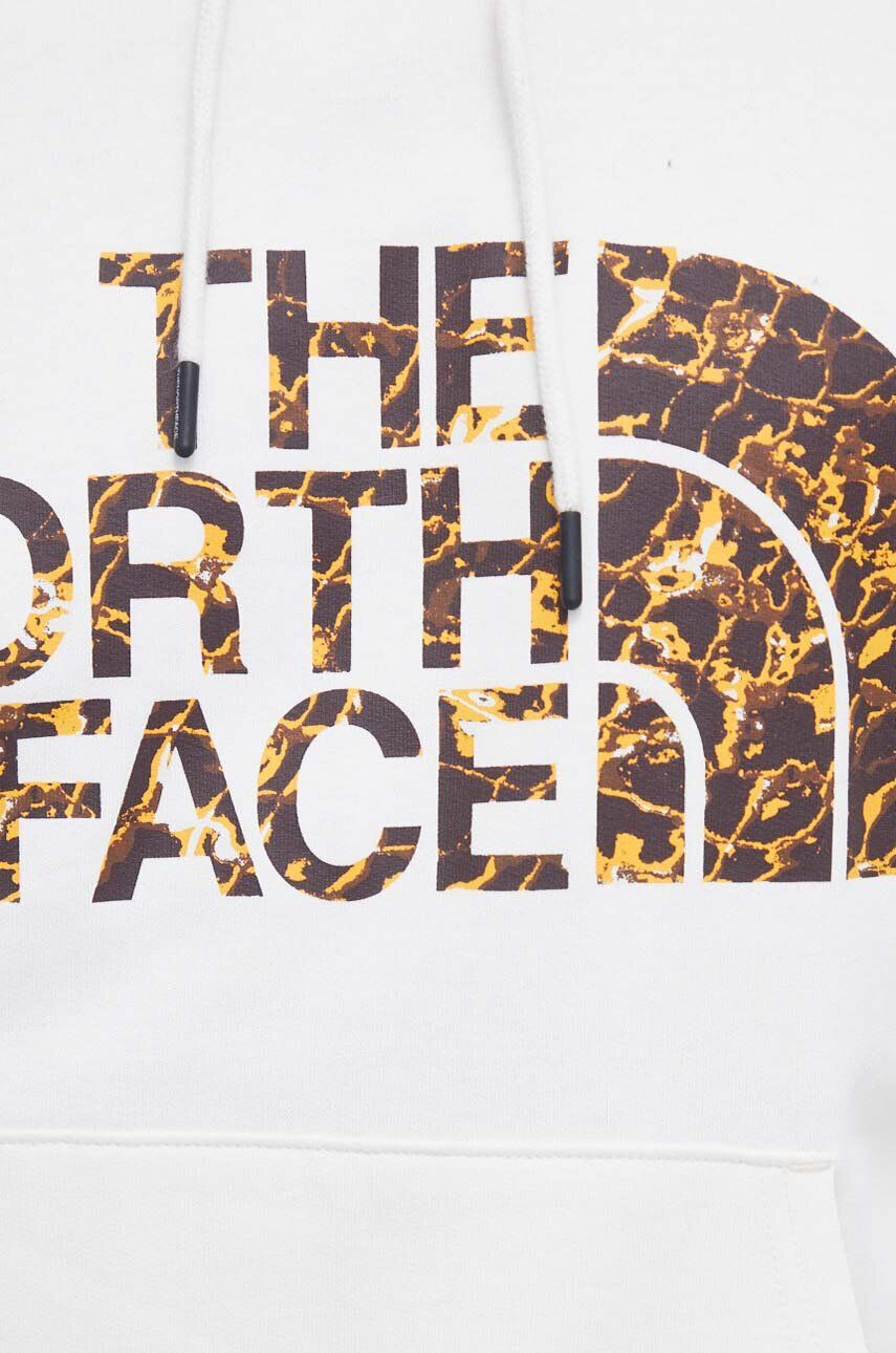 The North Face Bavlnená mikina pánska béžová farba s kapucňou s potlačou - Pepit.sk