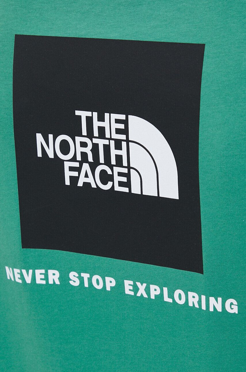 The North Face Bavlnené tričko zelená farba s potlačou - Pepit.sk