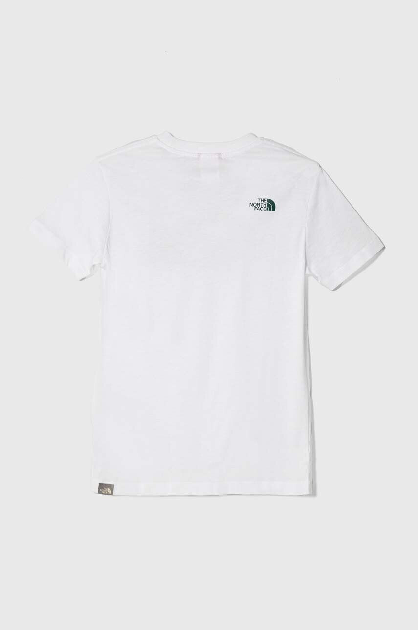 The North Face Bavlnené tričko S/S Easy Tee NF00A3P73M1-white biela farba s potlačou - Pepit.sk