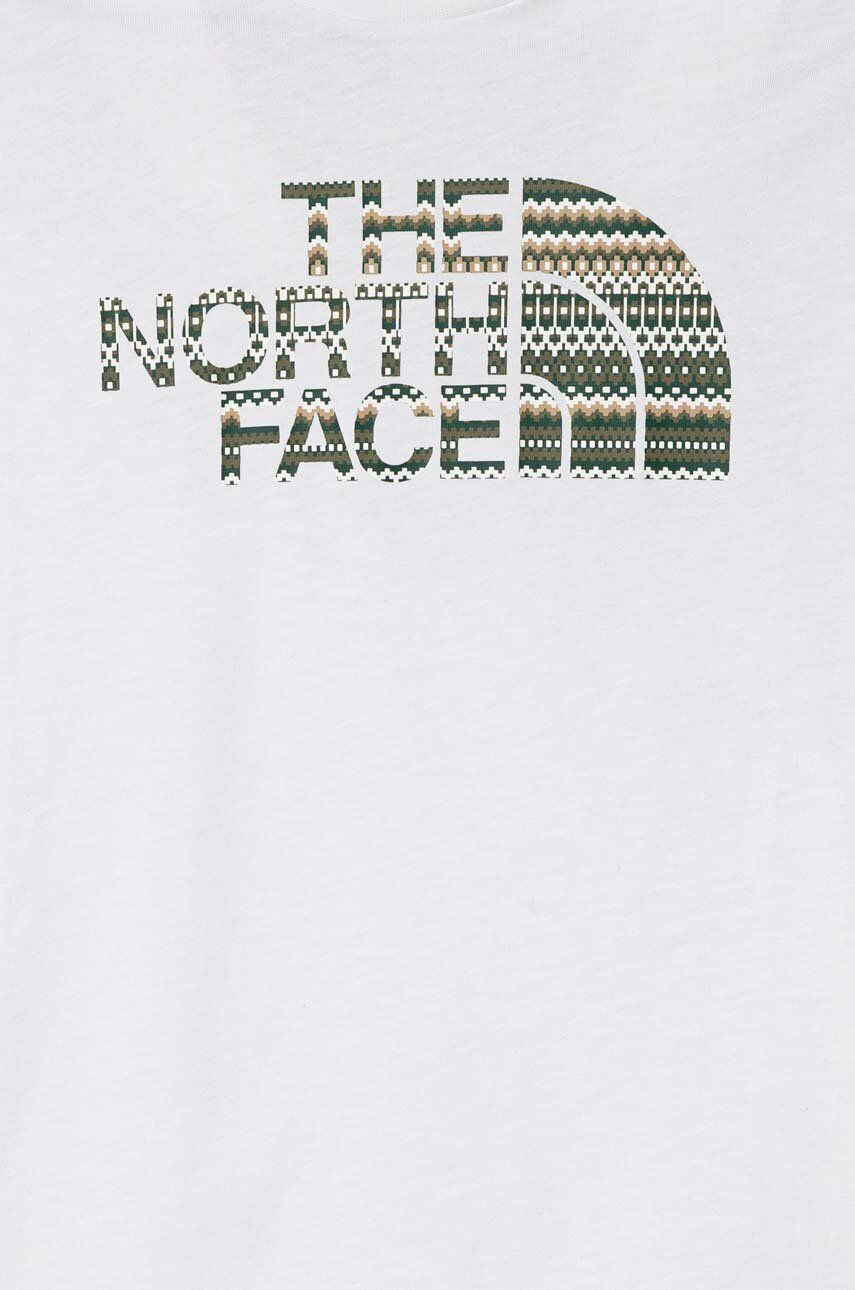 The North Face Bavlnené tričko S/S Easy Tee NF00A3P73M1-white biela farba s potlačou - Pepit.sk