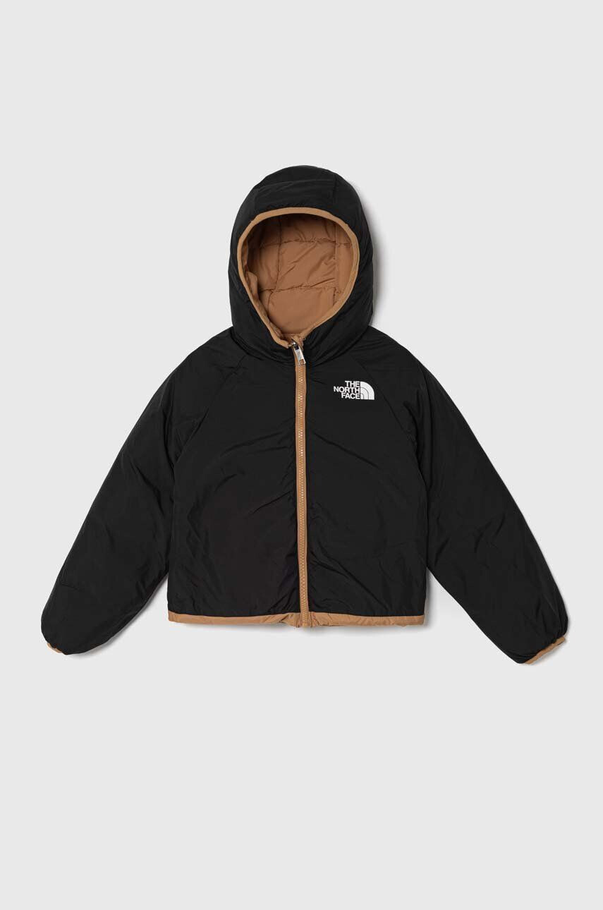 The North Face Detská obojstranná bunda B REVERSIBLE NORTH DOWN HOODED JACKET hnedá farba - Pepit.sk