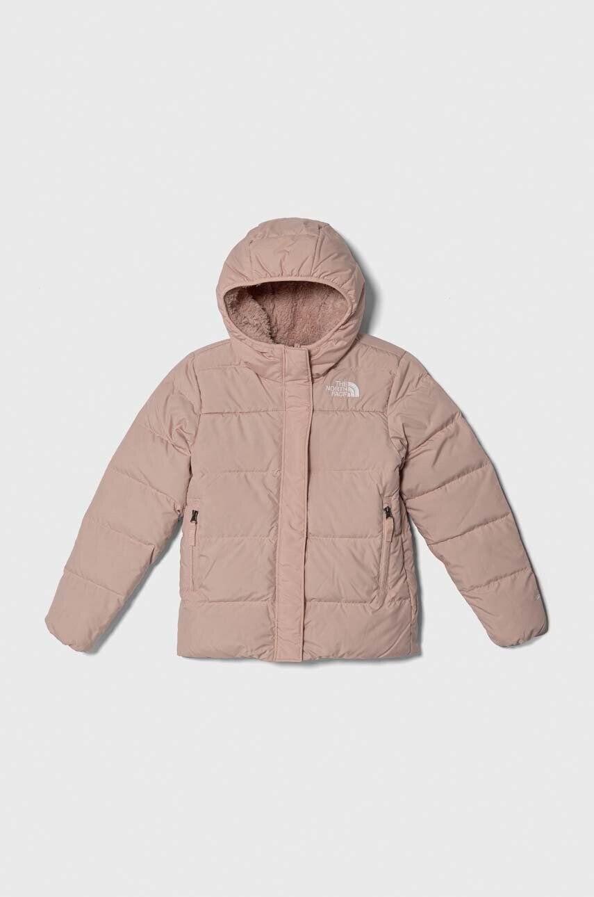 The North Face Detská páperová bunda G NORTH DOWN FLEECE LINED PARKA ružová farba - Pepit.sk