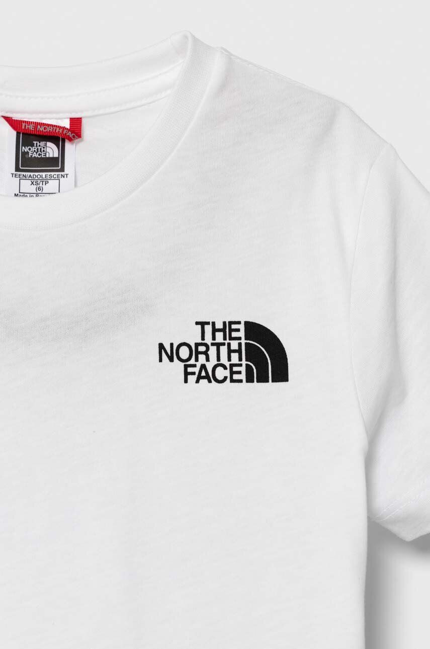 The North Face Detské bavlnené tričko S/S SIMPLE DOME TEE biela farba s potlačou - Pepit.sk