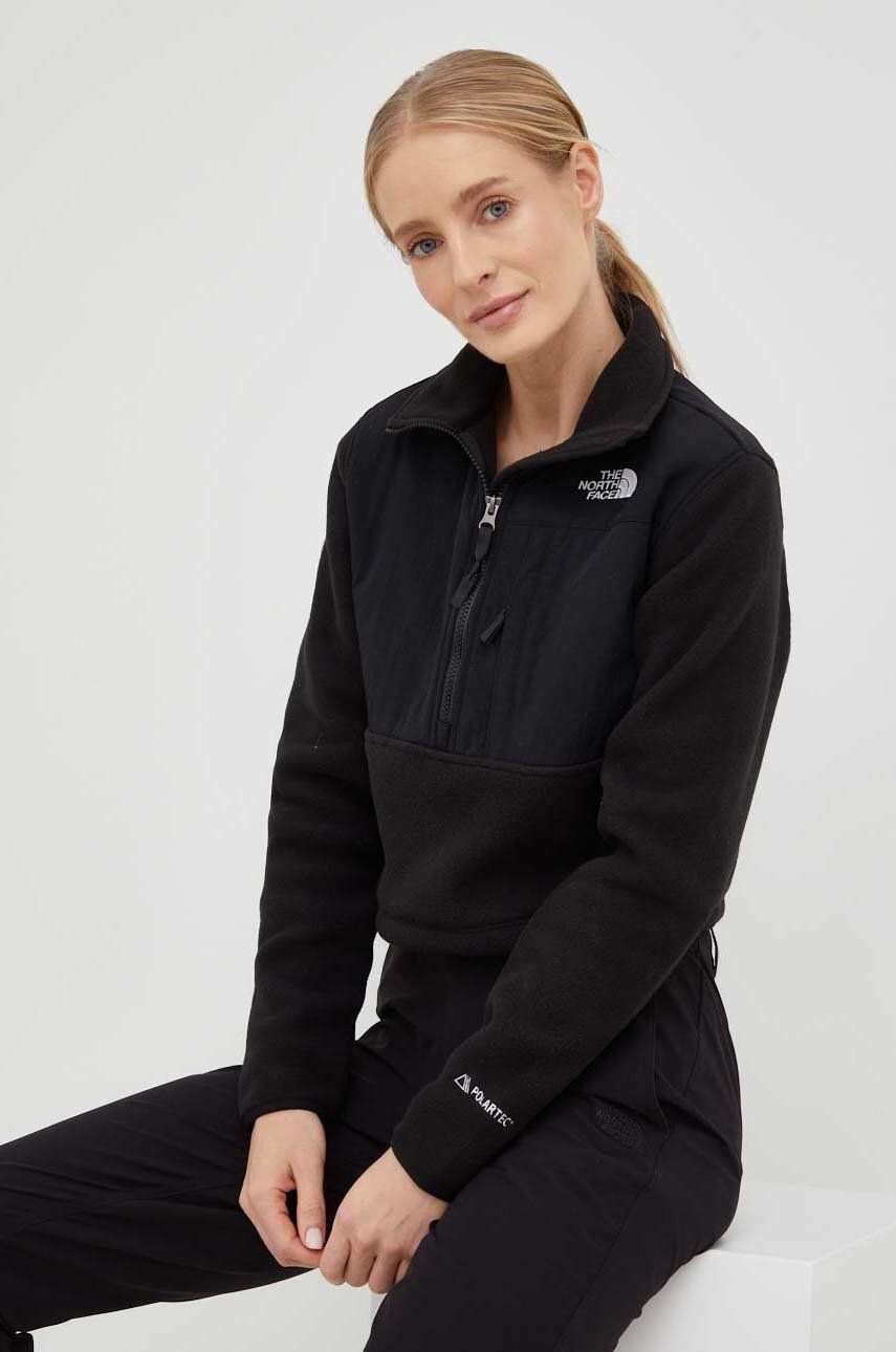 The North Face Mikina Womens Denali Cropped Fleece dámska čierna farba NF0A7WXYJK31 - Pepit.sk