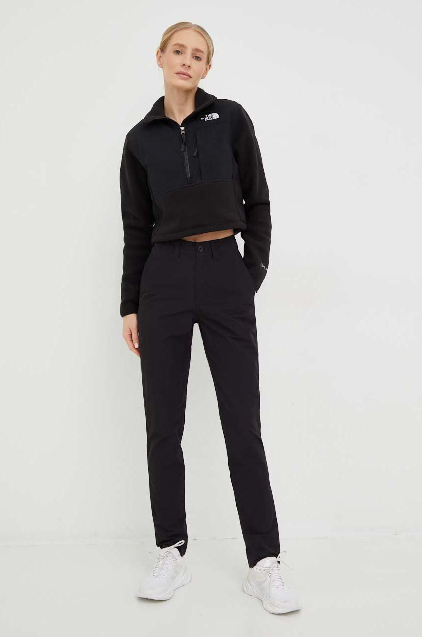 The North Face Mikina Womens Denali Cropped Fleece dámska čierna farba NF0A7WXYJK31 - Pepit.sk