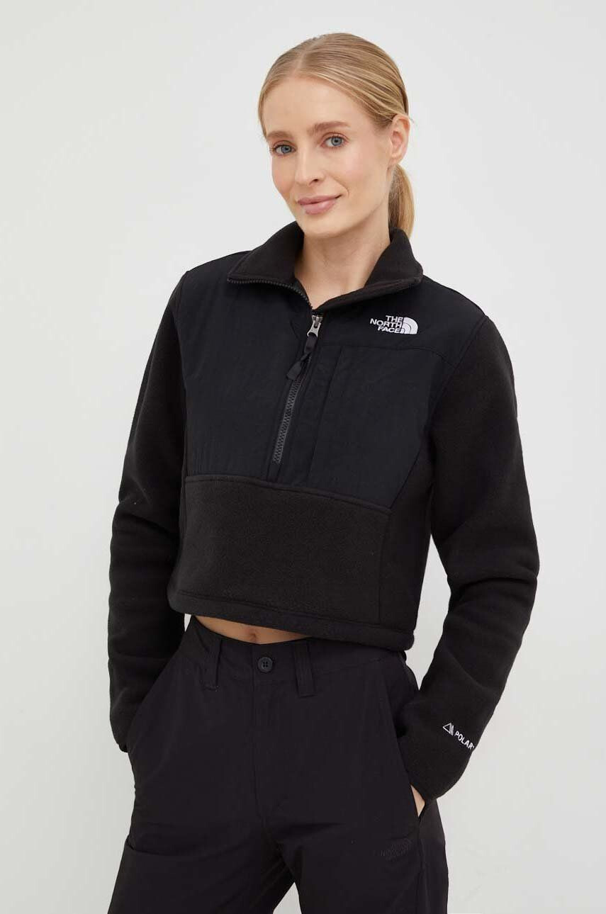 The North Face Mikina Womens Denali Cropped Fleece dámska čierna farba NF0A7WXYJK31 - Pepit.sk