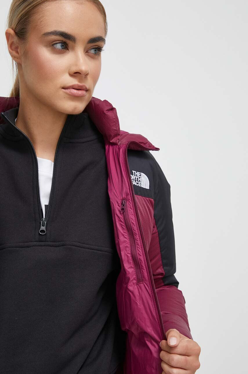 The North Face Páperová bunda dámska bordová farba zimná - Pepit.sk