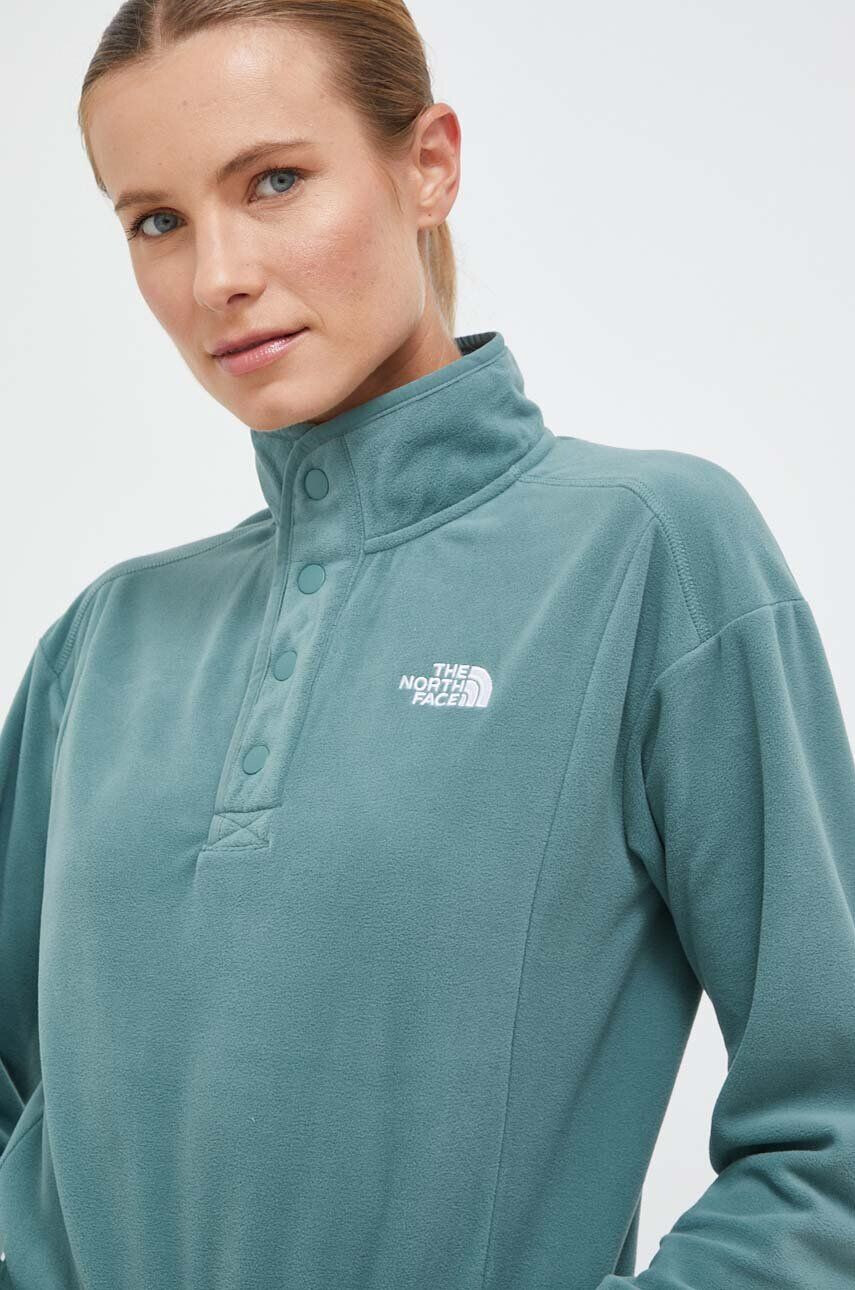 The North Face Športová mikina Homesafe Snap Neck zelená farba jednofarebná - Pepit.sk