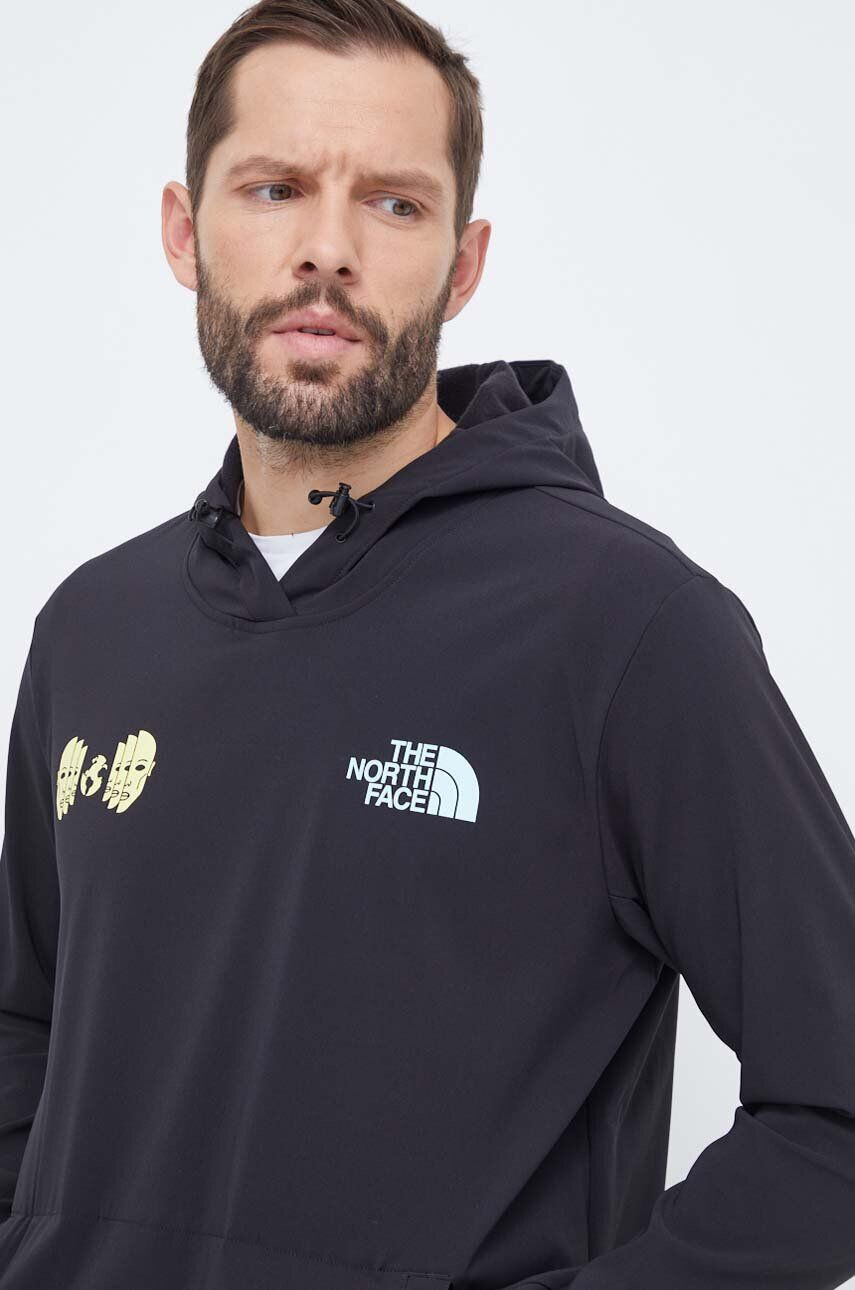 The North Face Športová mikina Tekno Logo čierna farba s kapucňou s potlačou - Pepit.sk