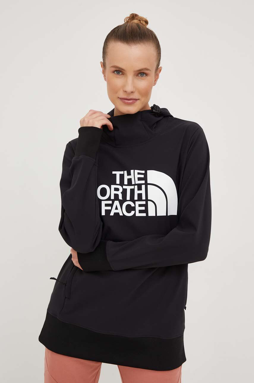 The North Face Športová mikina Tenko dámska čierna farba s kapucňou s potlačou - Pepit.sk