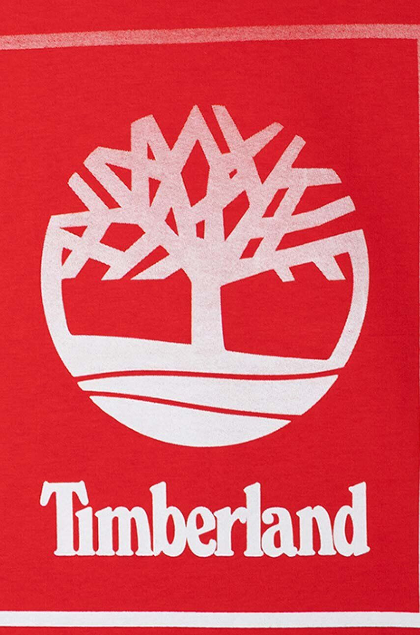 Timberland Detské bavlnené tričko Short Sleeves Tee-shirt červená farba s potlačou - Pepit.sk