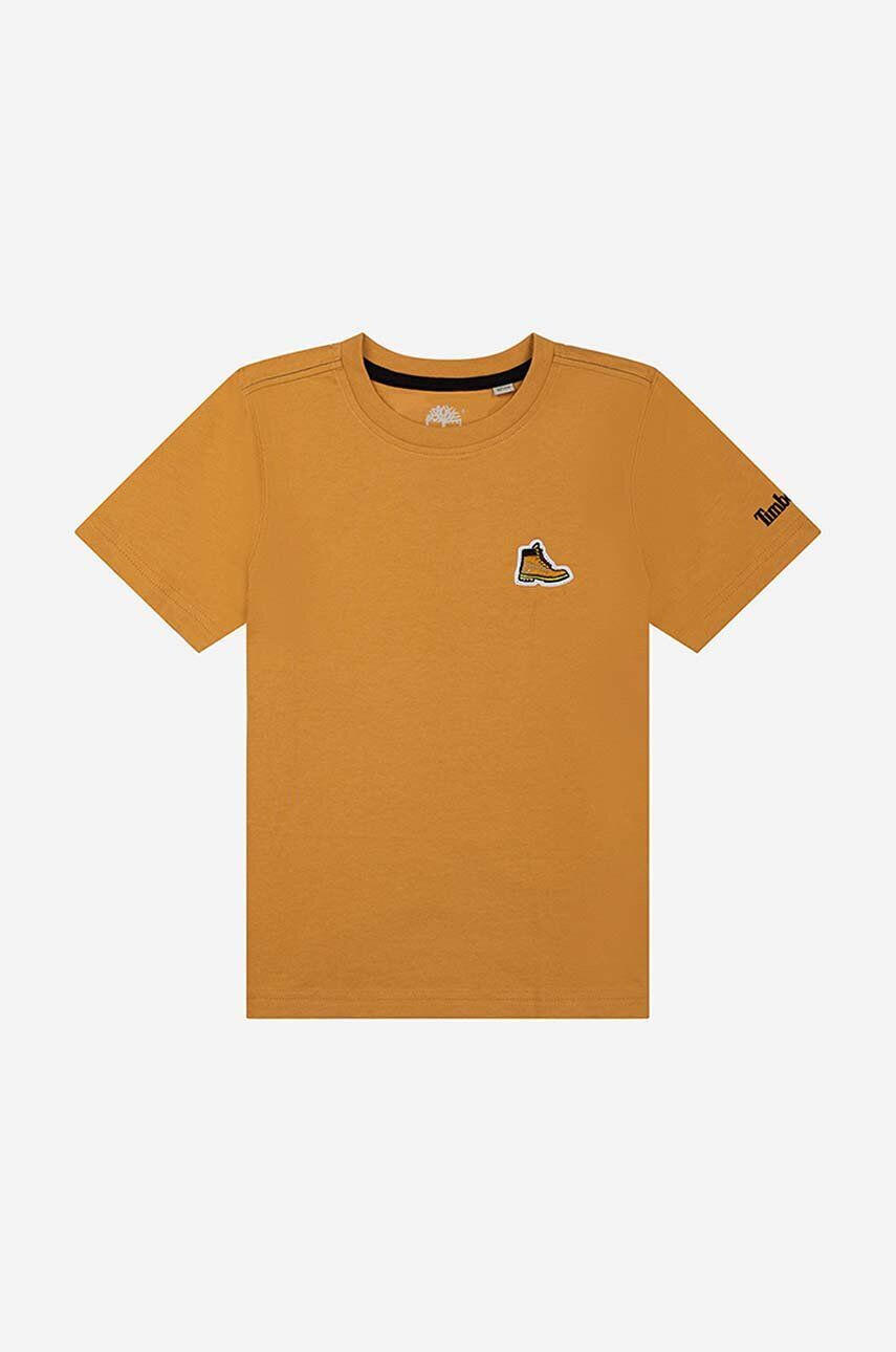 Timberland Detské bavlnené tričko Short Sleeves Tee-shirt oranžová farba jednofarebné - Pepit.sk