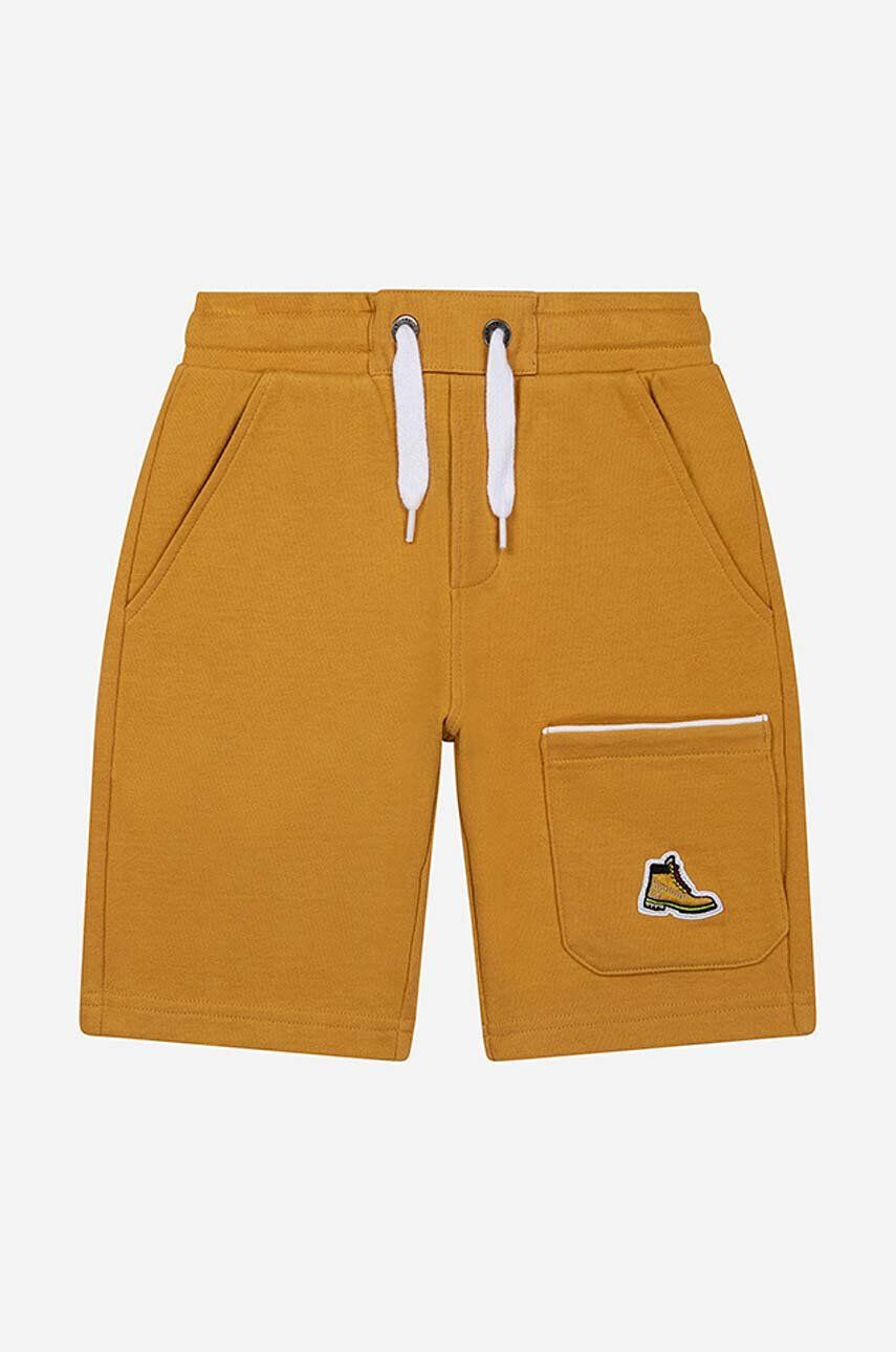 Timberland Detské krátke nohavice Bermuda Shorts žltá farba jednofarebné nastaviteľný pás - Pepit.sk