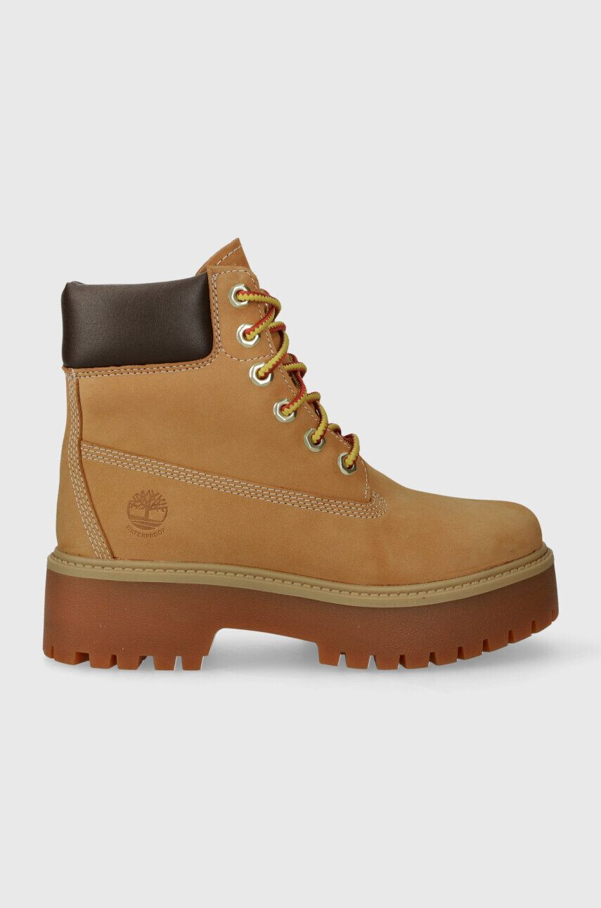 Timberland Kožené workery Stone Street 6in WP dámske hnedá farba na plochom podpätku TB0A5RJD2311 - Pepit.sk