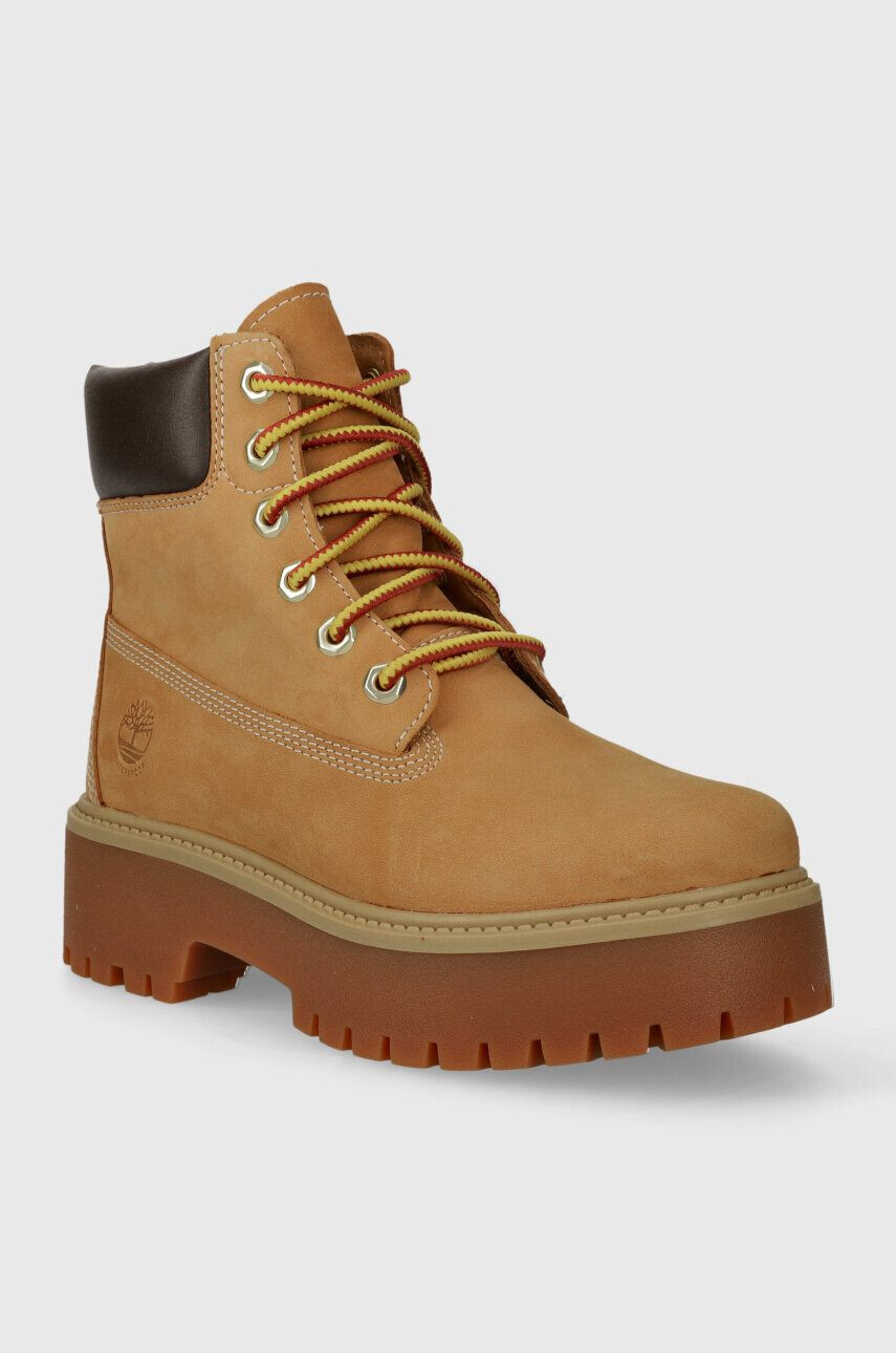 Timberland Kožené workery Stone Street 6in WP dámske hnedá farba na plochom podpätku TB0A5RJD2311 - Pepit.sk