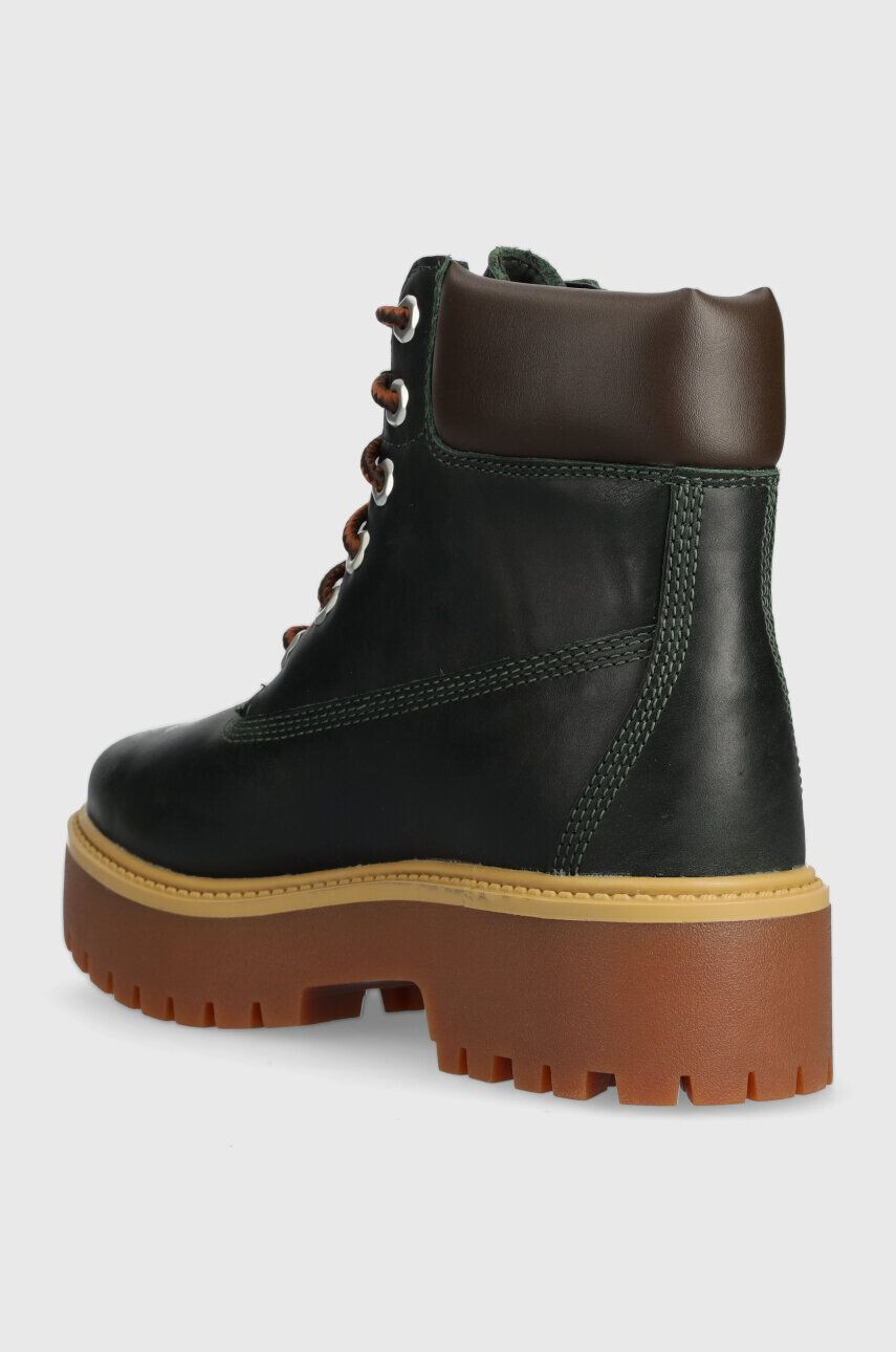 Timberland Kožené workery Stone Street 6in WP dámske zelená farba na plochom podpätku TB0A5RK1EA11 - Pepit.sk