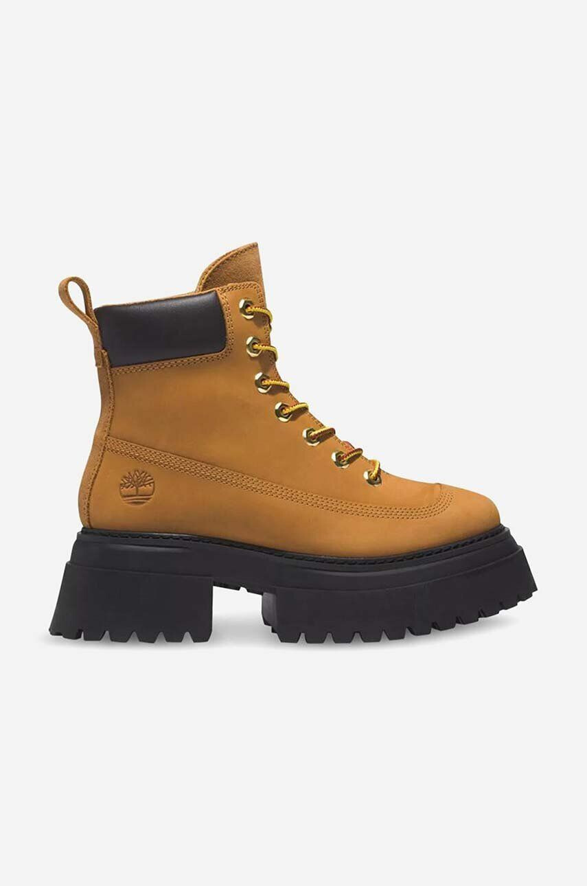 Timberland Semišové topánky Sky 6 IN Laceup A2KMU-BROWN dámske hnedá farba na platforme jemne zateplené - Pepit.sk