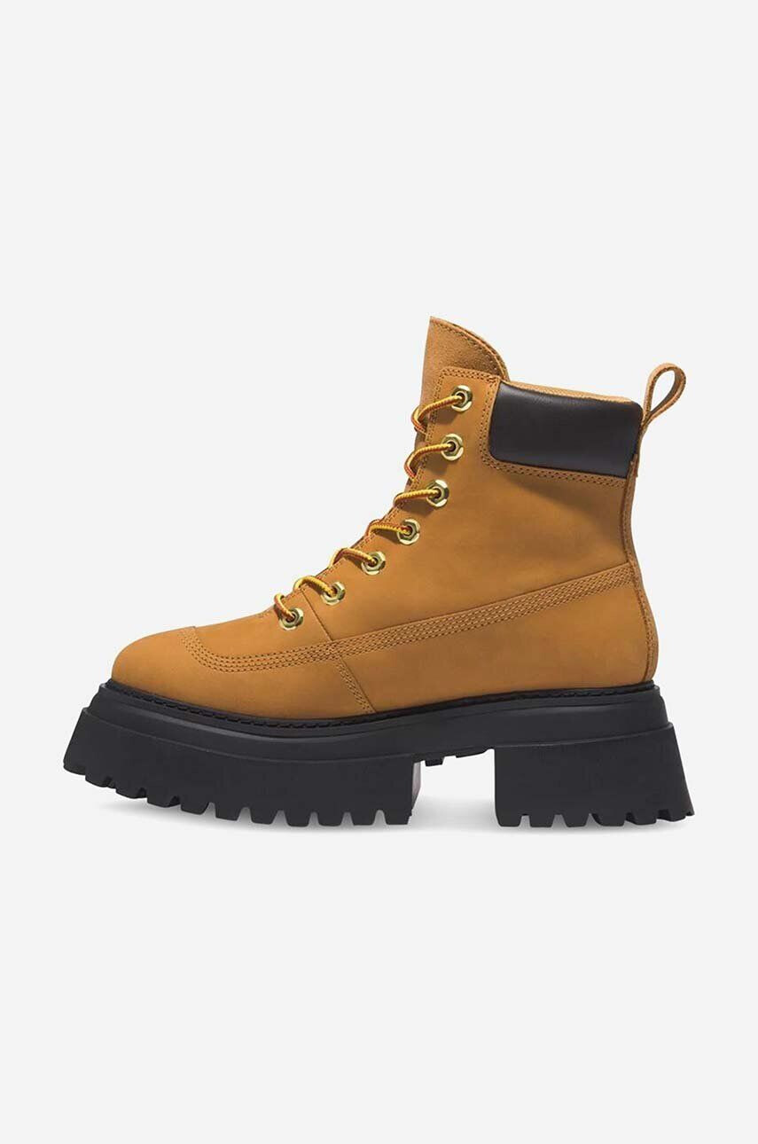 Timberland Semišové topánky Sky 6 IN Laceup A2KMU-BROWN dámske hnedá farba na platforme jemne zateplené - Pepit.sk