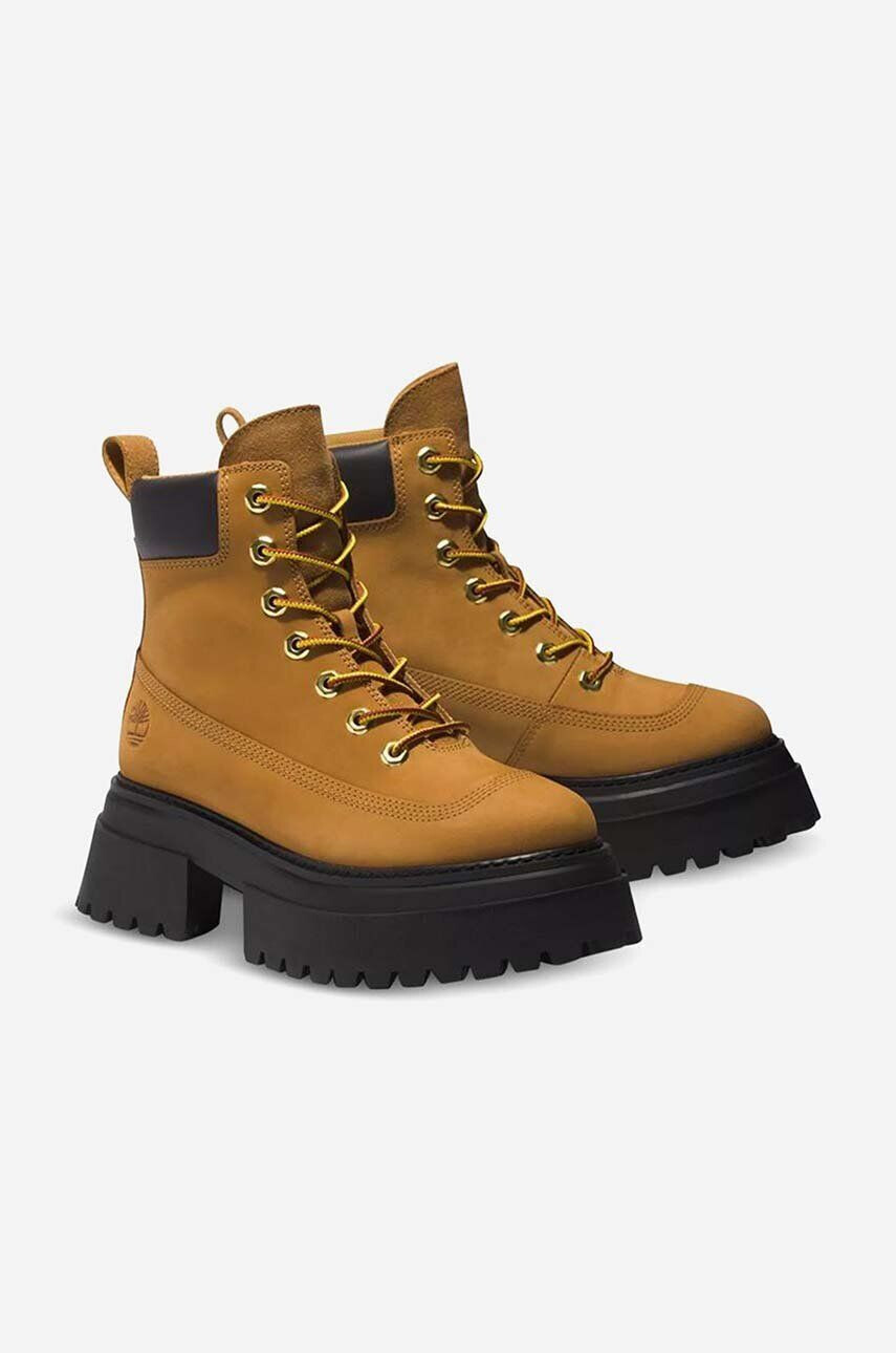 Timberland Semišové topánky Sky 6 IN Laceup A2KMU-BROWN dámske hnedá farba na platforme jemne zateplené - Pepit.sk