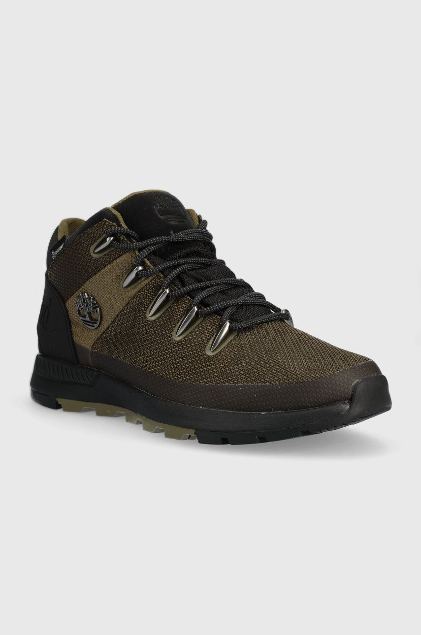 Timberland Topánky Sprint Trekker Mid Fab Wp pánske zelená farba - Pepit.sk