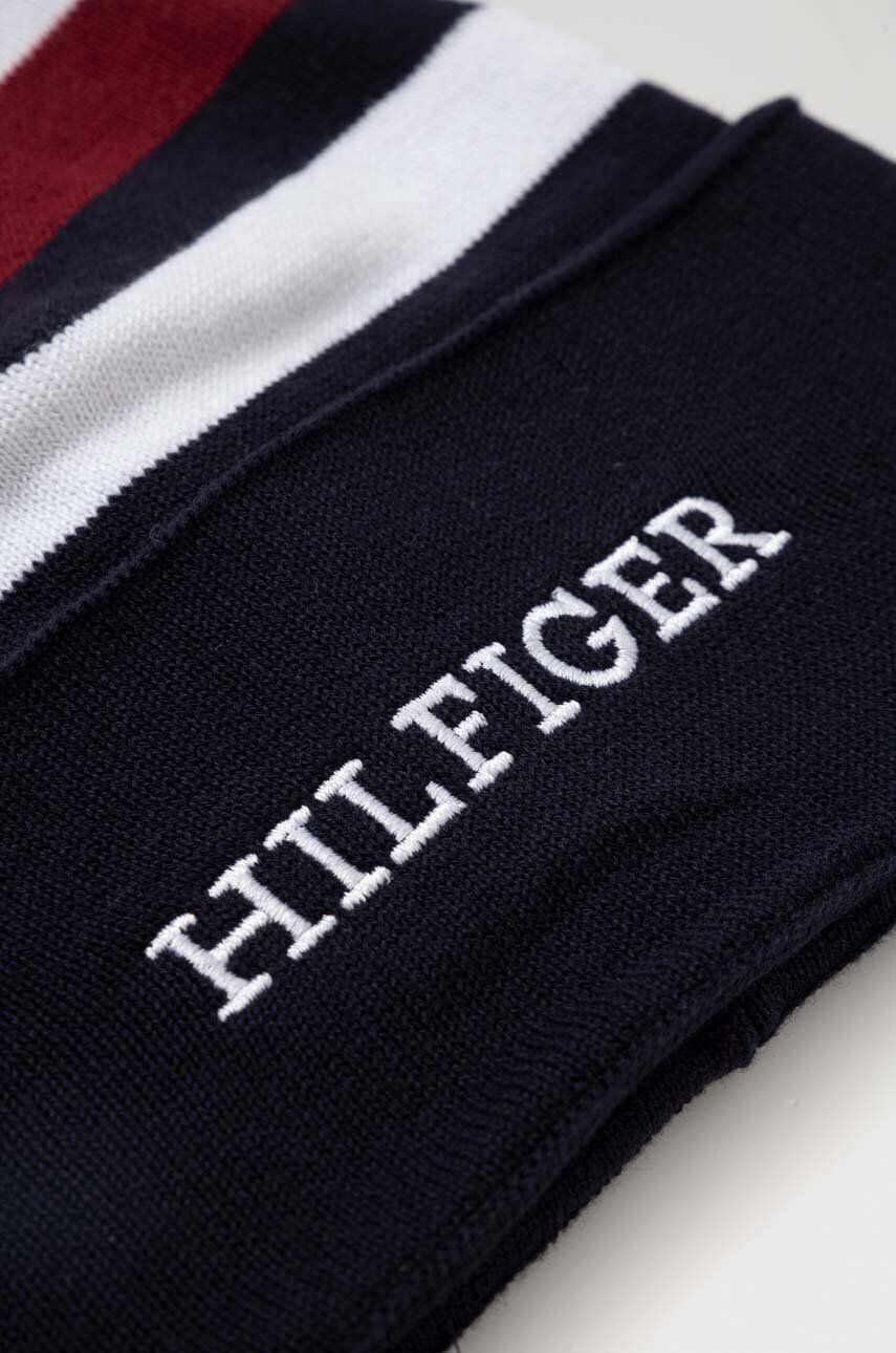 Tommy Hilfiger Bavlnená čiapka tmavomodrá farba biela z tenkej pleteniny bavlnená - Pepit.sk