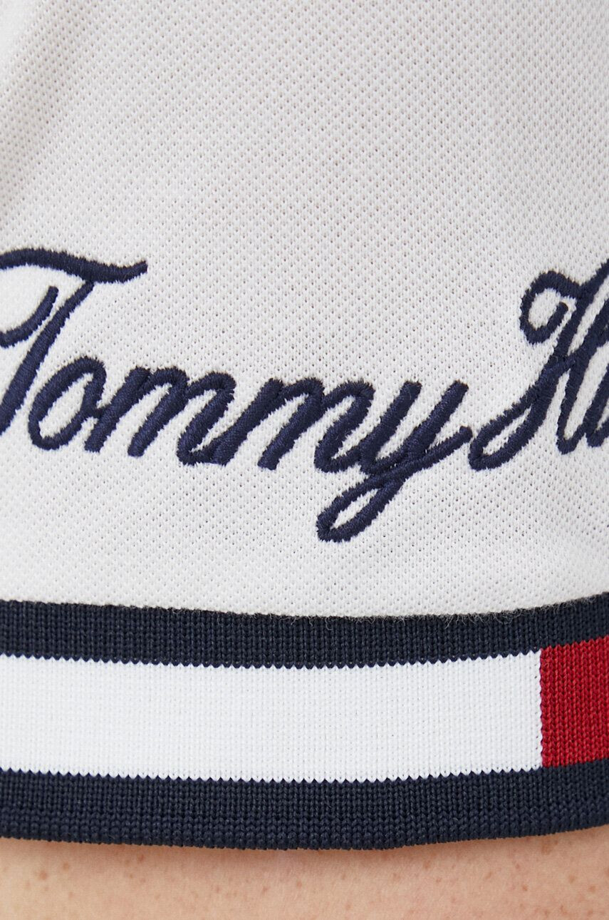 Tommy Hilfiger Bavlnené polo tričko biela farba s nášivkou - Pepit.sk