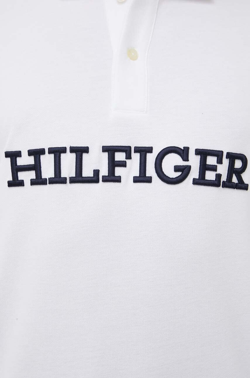 Tommy Hilfiger Bavlnené polo tričko biela farba s nášivkou - Pepit.sk