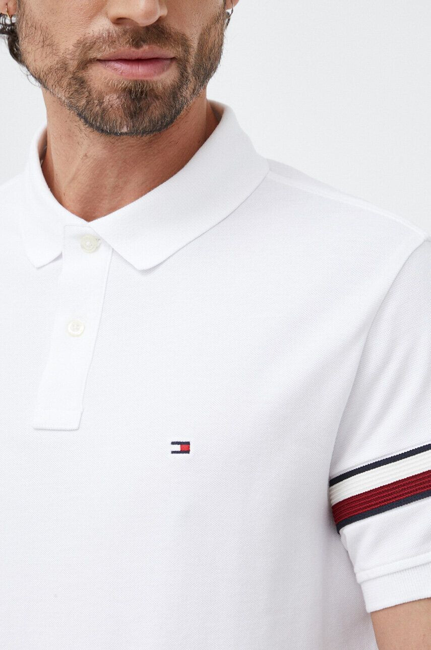 Tommy Hilfiger Bavlnené polo tričko biela farba s nášivkou - Pepit.sk