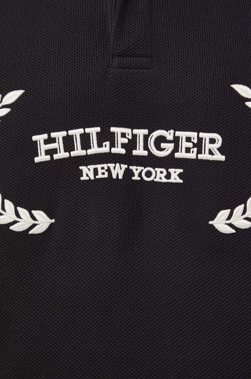 Tommy Hilfiger Bavlnené polo tričko čierna farba s nášivkou - Pepit.sk