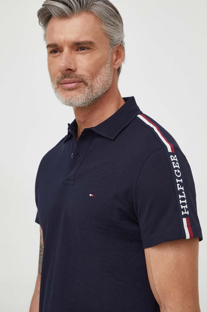 Tommy Hilfiger Bavlnené polo tričko tmavomodrá farba s nášivkou - Pepit.sk