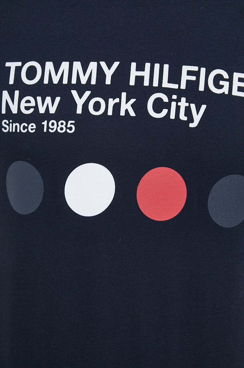 Tommy Hilfiger Bavlnené tričko tmavomodrá farba s potlačou - Pepit.sk