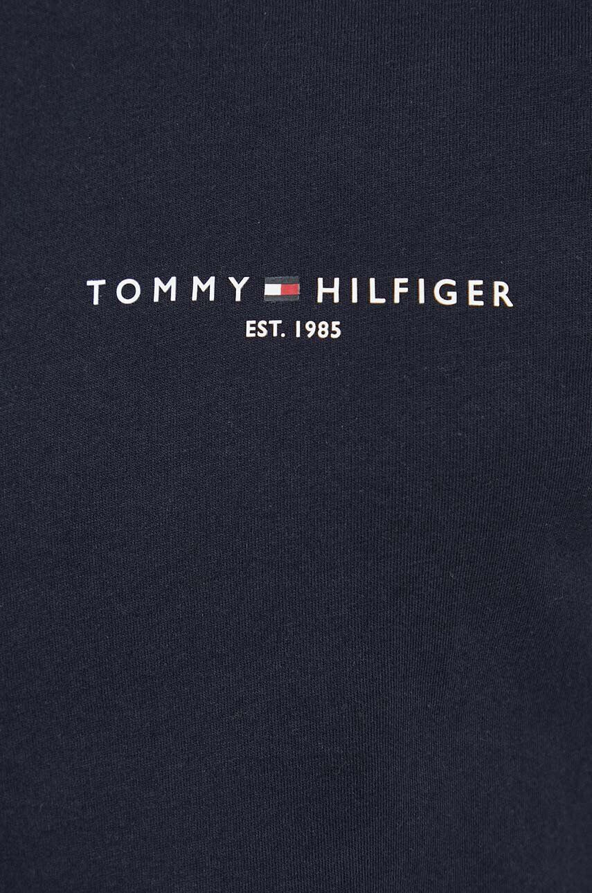 Tommy Hilfiger Bavlnené tričko čierna farba s nášivkou - Pepit.sk