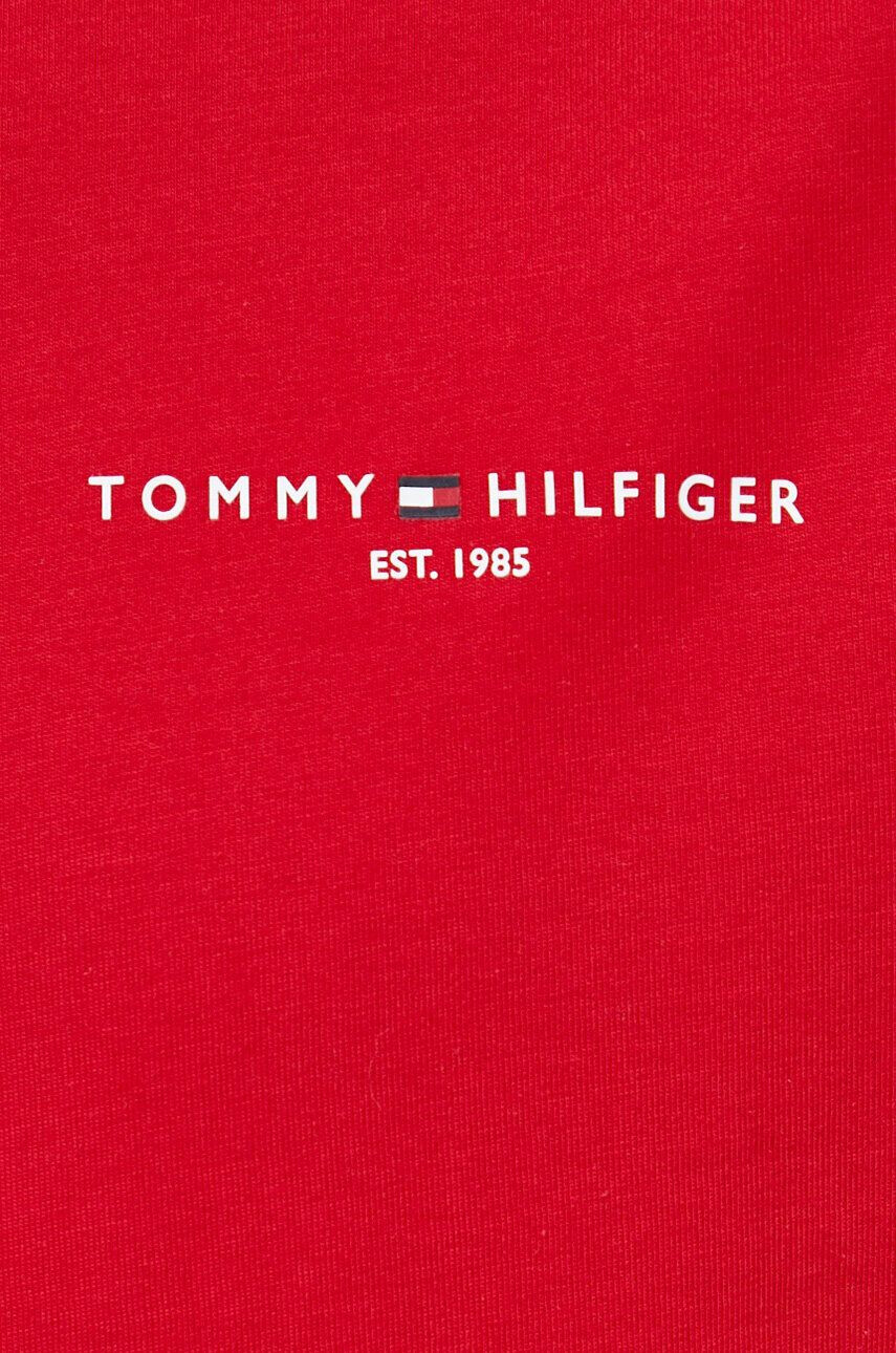 Tommy Hilfiger Bavlnené tričko červená farba jednofarebné - Pepit.sk